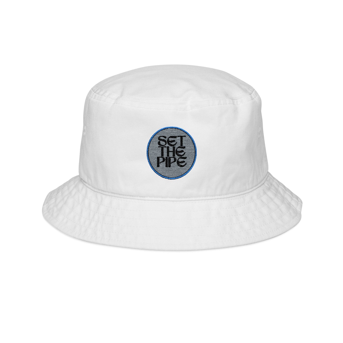SET THE PIPE!! Green Embroidered Bucket Hat