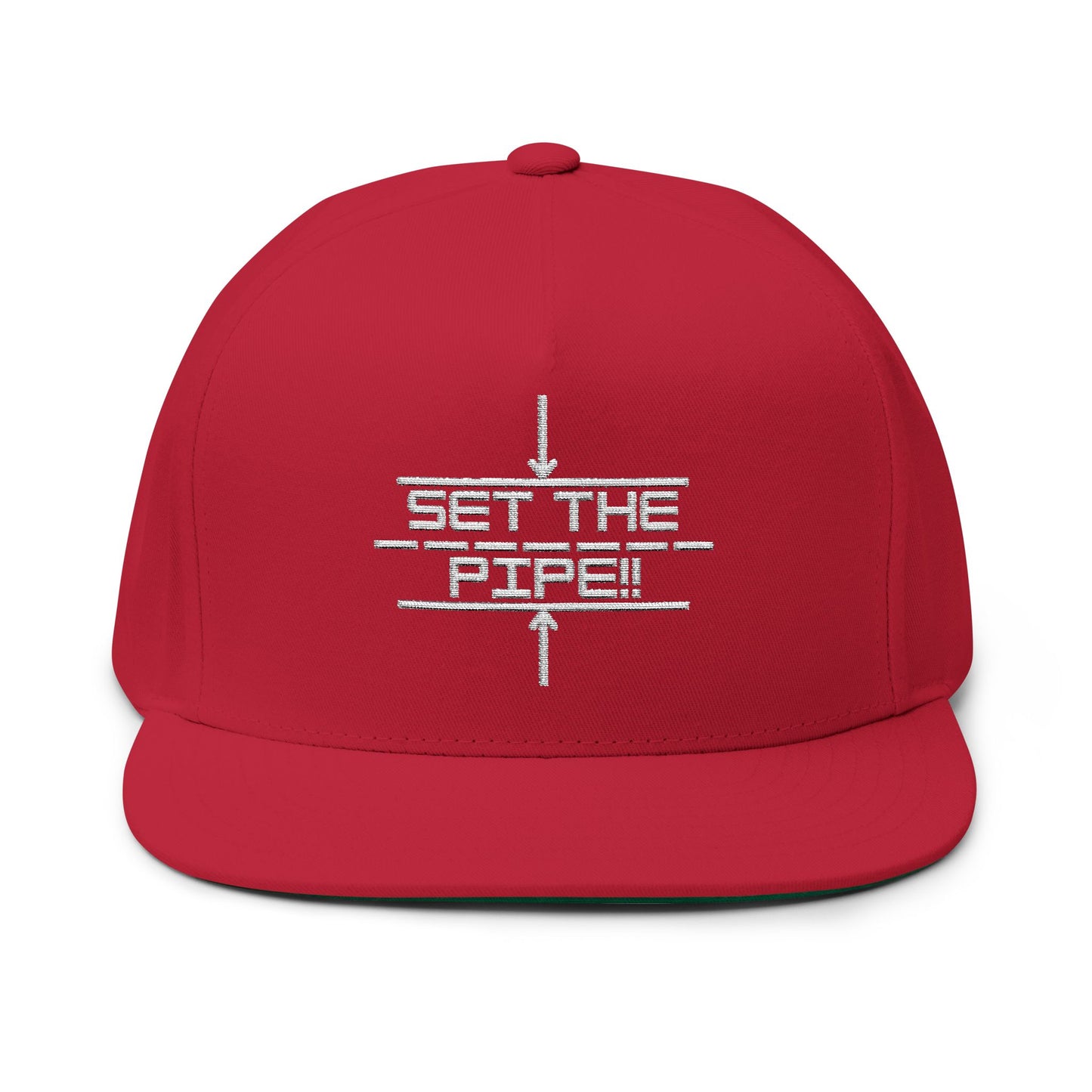 SET THE PIPE!! Embroidered Flat Bill Cap