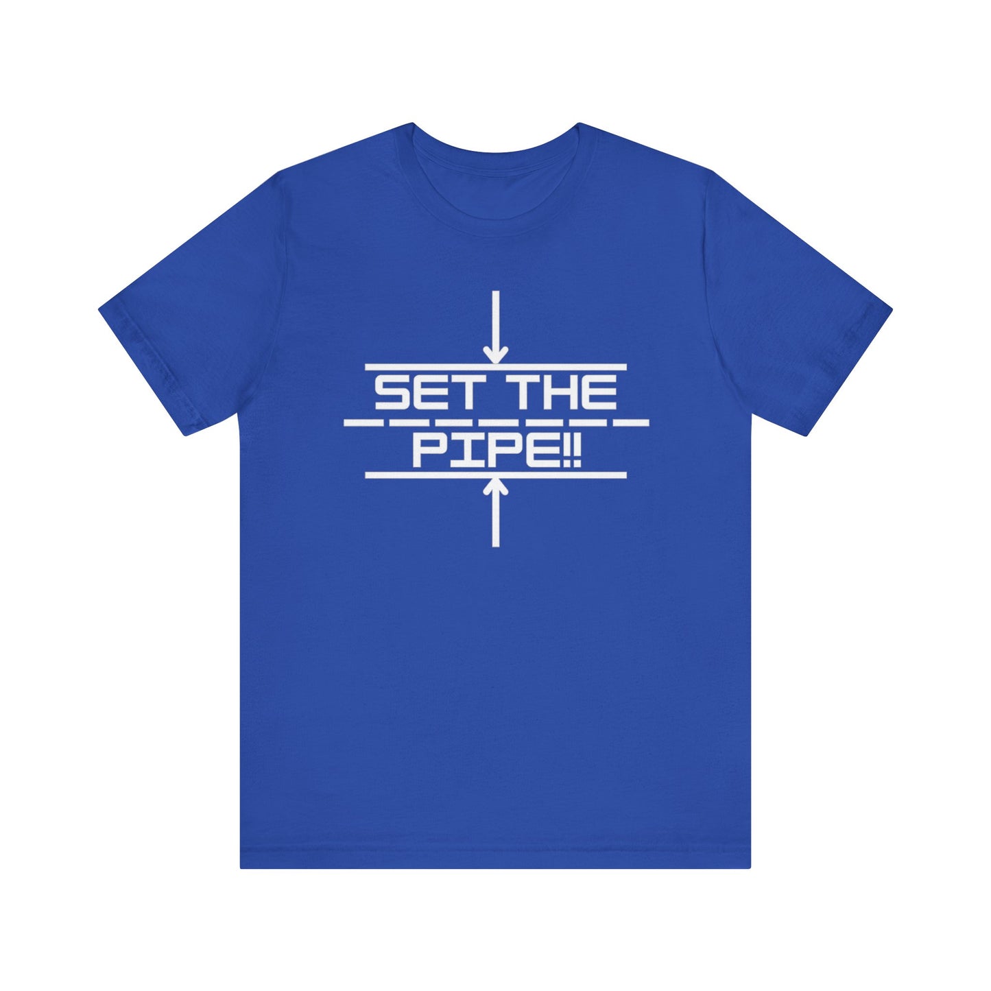 SET THE PIPE!! logo and QR codes on the back: unique unisex short sleeve design