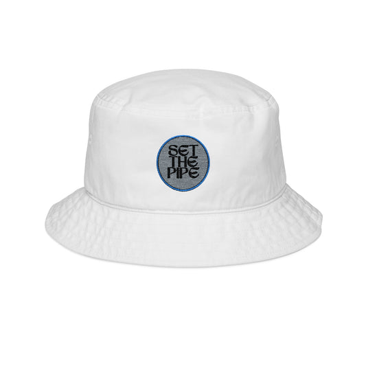SET THE PIPE!! Green Embroidered Bucket Hat