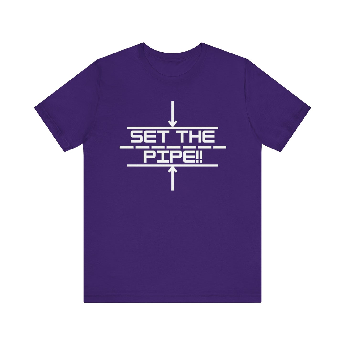 Set The Pipe!! logo and QR codes on the back:  unique unisex jersey short sleeve tee design.