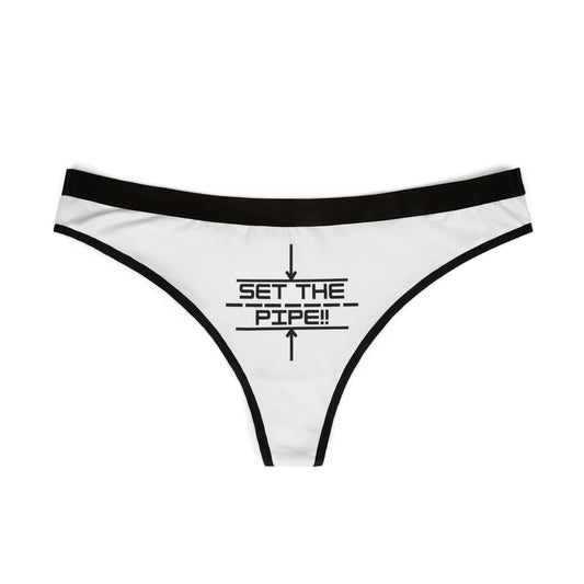 SET THE PIPE!! Women's Thongs (AOP)