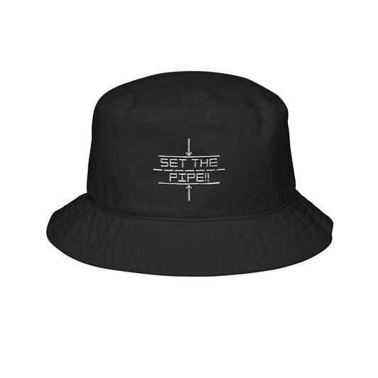 SET THE PIPE!! Stylish Embroidered Bucket Hat with white lettering